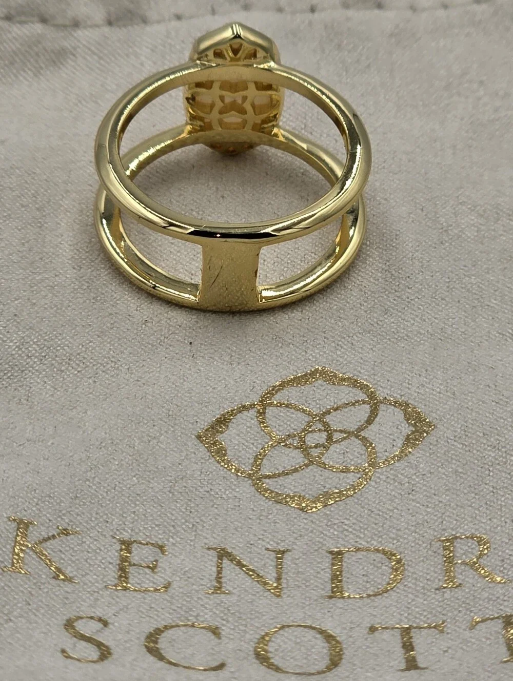 Kendra Scott Elyse Gold Iridescent‎ Drusy Size 10 New